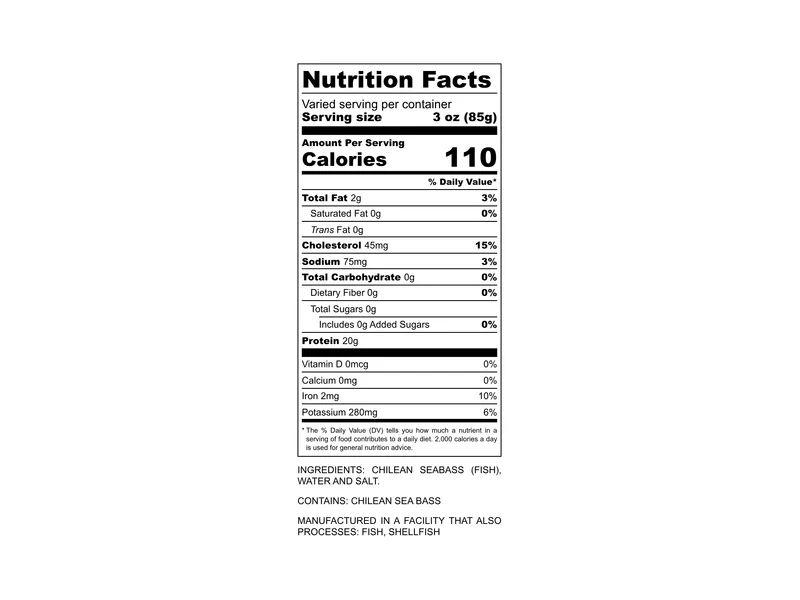 Wild Chilean Sea Bass Portion - 1ct - Image 9