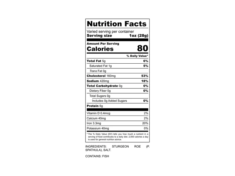 Fulton Fish Market Wild Paddlefish Caviar - Image 3